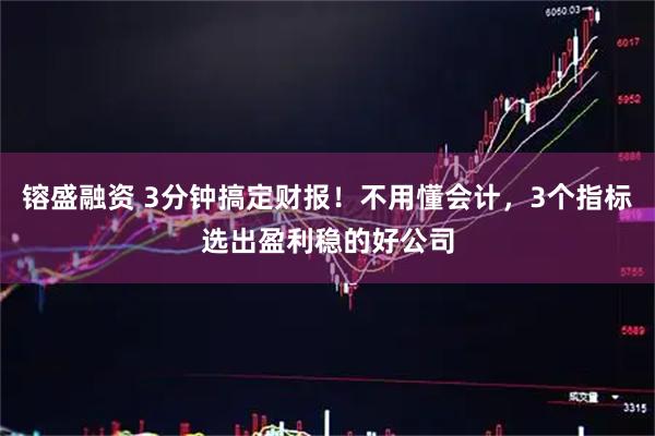 镕盛融资 3分钟搞定财报!不用懂会计,3个指标选出盈利稳的好公司